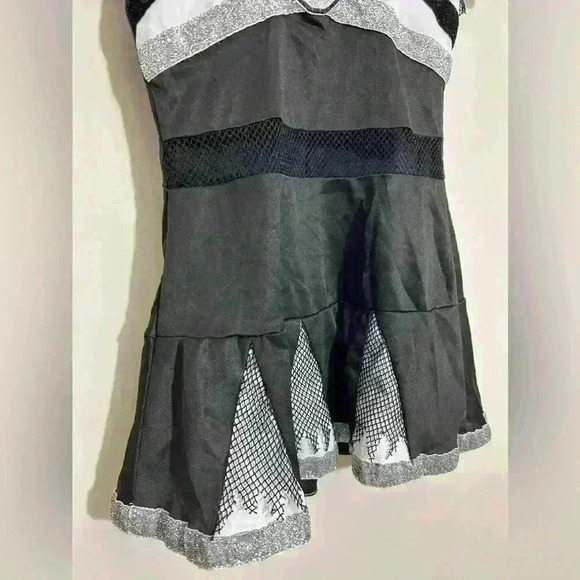 Ra Ra Rebel Cheerleading Costume Skull Black and Silver Size Small 4-6 - Picture 3 of 5